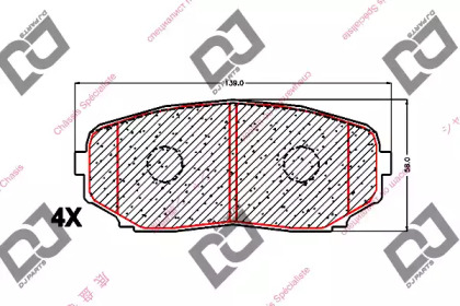 Комплект тормозных колодок DJ PARTS BP1687